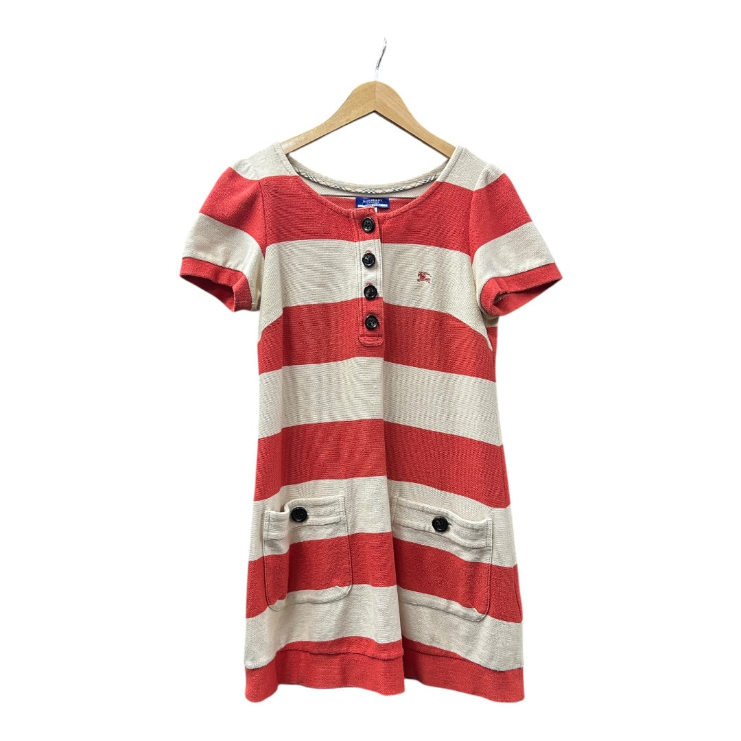 Authentic Burberry Blue Label Red & White Striped Knit Dress BU1158