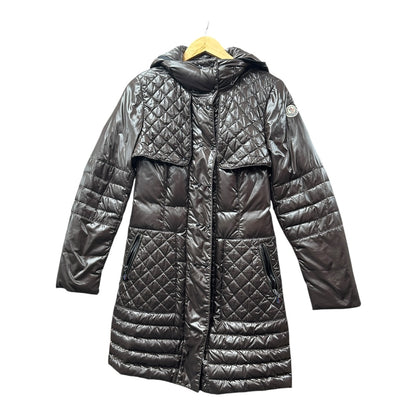 MONCLER Brown Quilted Long Down Coat with Belt MO250