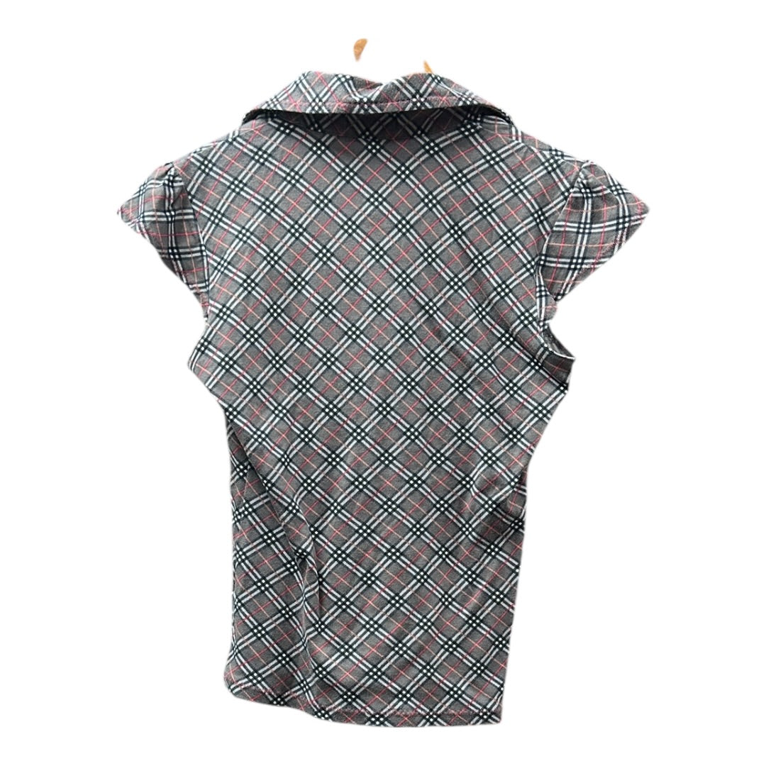 Authentic Burberry Blue Label Check Pattern Top with Embroidered Logo BU1178