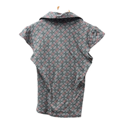 Authentic Burberry Blue Label Check Pattern Top with Embroidered Logo BU1178