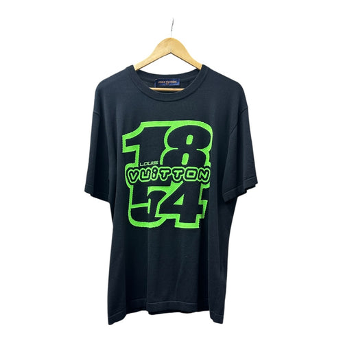 Authentic Louis Vuitton Black & Neon Green 1854 Logo Knit Top Tk49