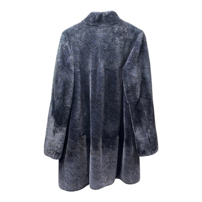 Authentic FENDI Roma Luxury Fur Coat Gray Made in Italy KA378
