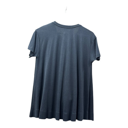 Authentic Balenciaga Black Asymmetric Drape Short Sleeve Top Ba37