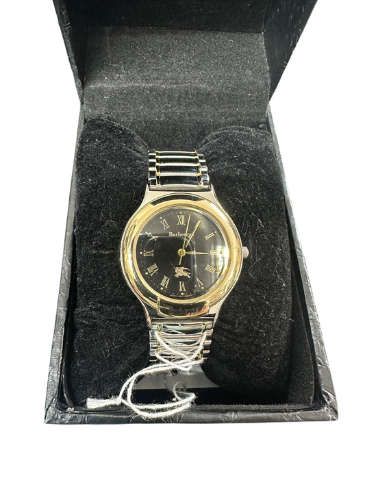 Burberrys Vintage Two-Tone Ladies Watch with Black Roman Dial ER66