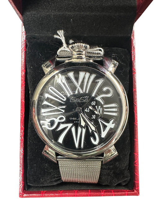 GaGa MILANO Manuall 48mm Black Dial Mechanical Men's Watch - ER96