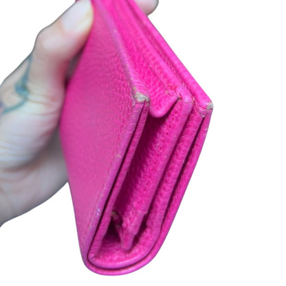 GUCCI Leather GG Marmont Card Case Wallet Pink Gold Hardware Gu564