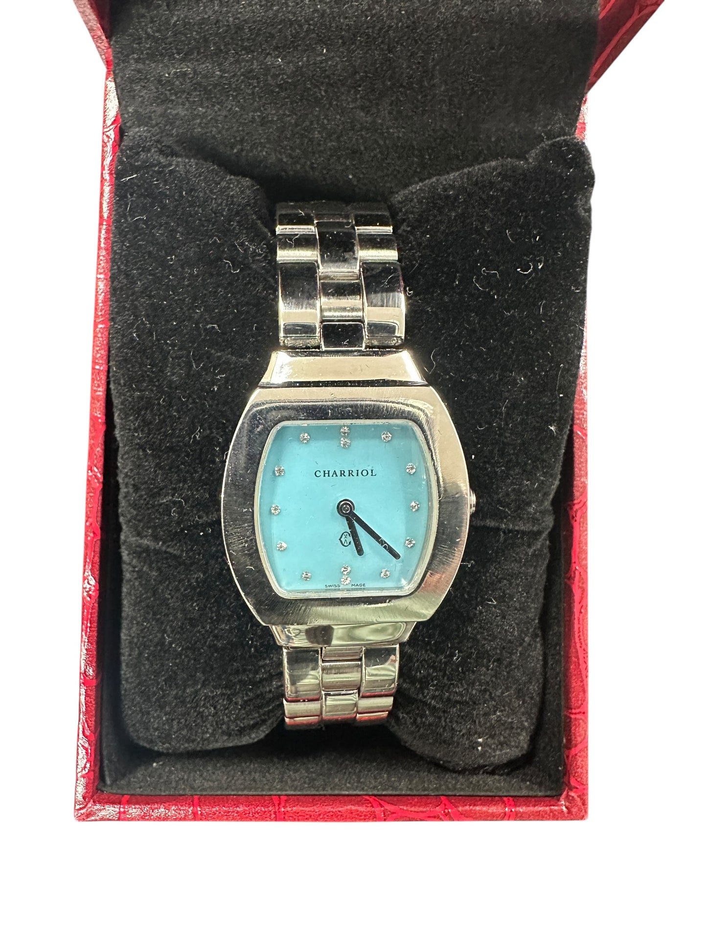 CHARRIOL Square Light Blue Dial Diamond Accent Ladies Watch - ER51