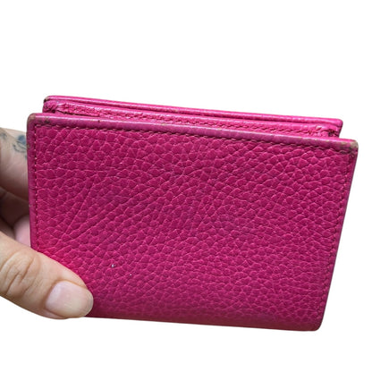 GUCCI Leather GG Marmont Card Case Wallet Pink Gold Hardware Gu564