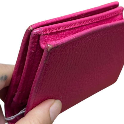 GUCCI Leather GG Marmont Card Case Wallet Pink Gold Hardware Gu564