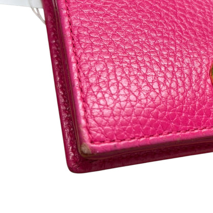 GUCCI Leather GG Marmont Card Case Wallet Pink Gold Hardware Gu564
