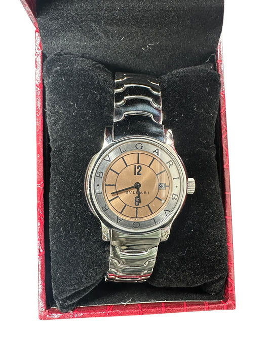 BVLGARI Swiss Made Ergon Pink Dial Stainless Steel Watch ER52