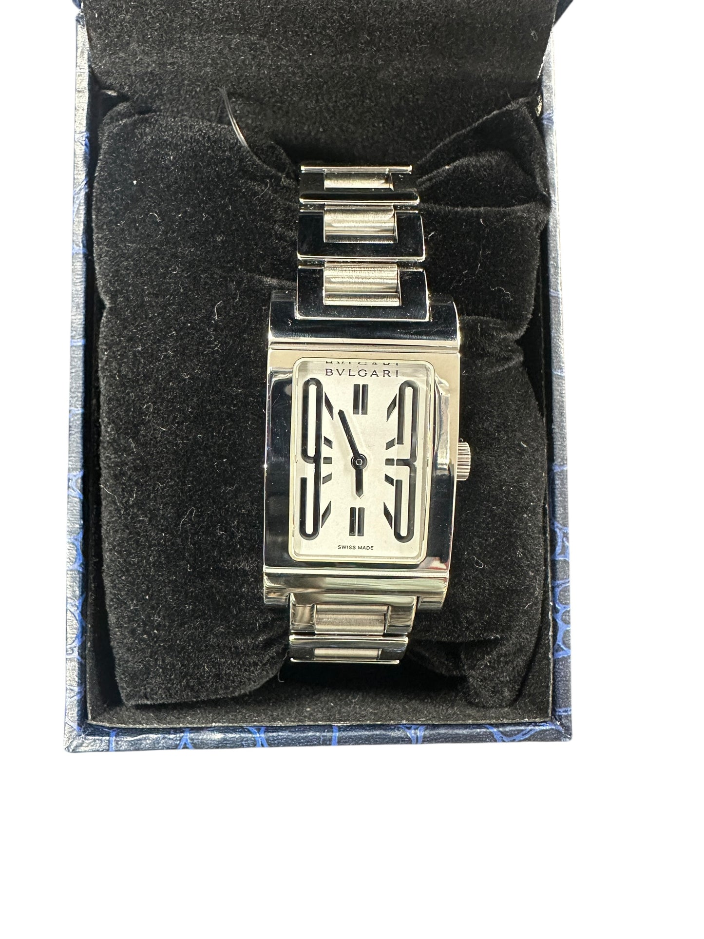 BVLGARI Rettangolo White Dial Stainless Steel Ladies Watch ER81