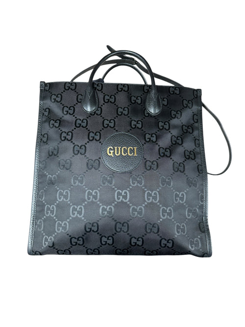 GUCCI Off The Grid GG Econyl Tote Bag Black Silver Hardware GU601