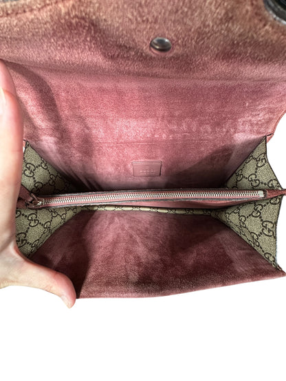 GUCCI GG Supreme Blooms Dionysus Small Shoulder Bag Beige Pink Silver Hardware GU595